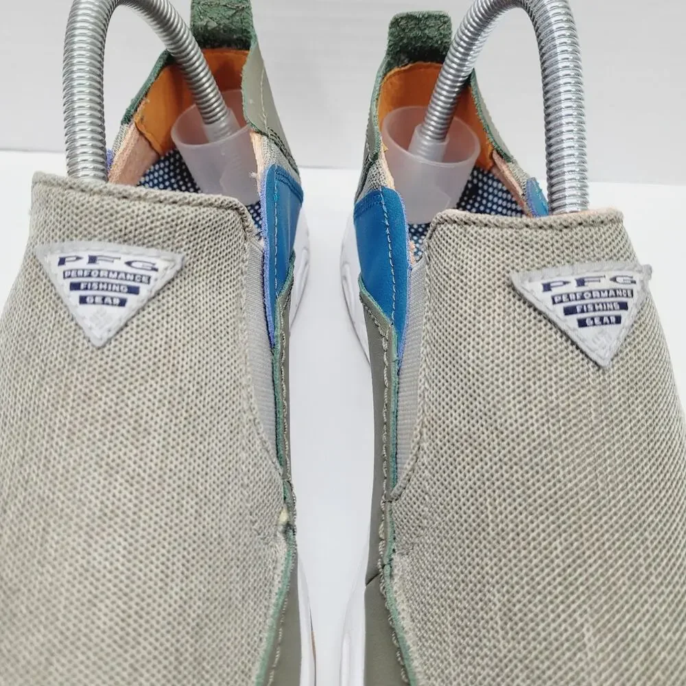 Columbia PFG Bahama Vent Relaxed Men's 7 Olive Green Blue Orange Slip On Boat